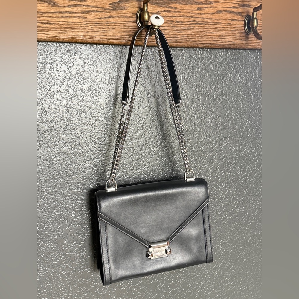 Michael Kors Whitney Black Leather Convertible Shoulder Bag